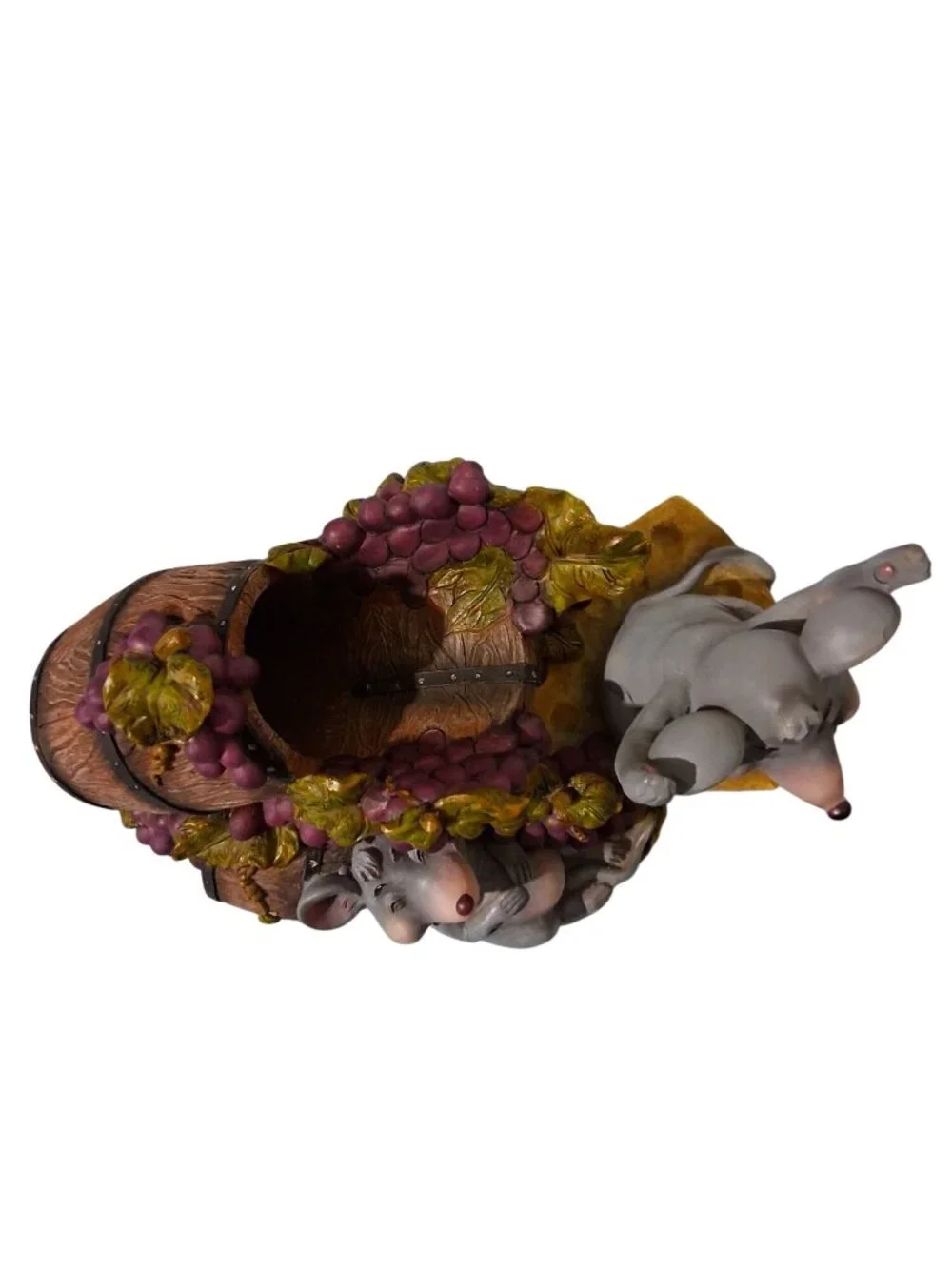 Drunken Happy Full Mice Wine Bottle Holder Figurine